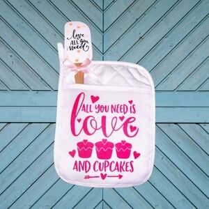 Mom Gift Oven Mitt and Spatula Bundle All you need is Love
